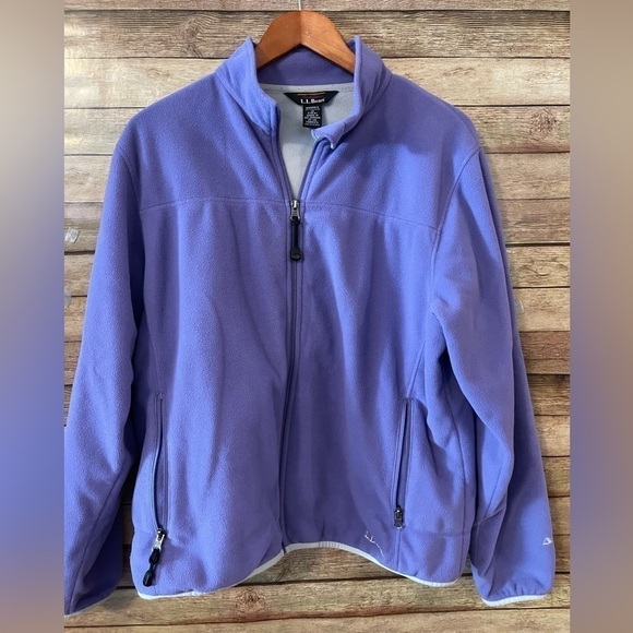 L.L. Bean Jackets & Blazers - LL Bean Jacket Womens Full Zip Fleece Mock Neck Outdoor Lilac Size: Large